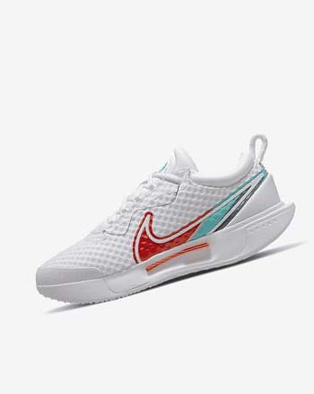 Nike Court Zoom Pro Blancos Rojos Vino Turquesa | MX 5211